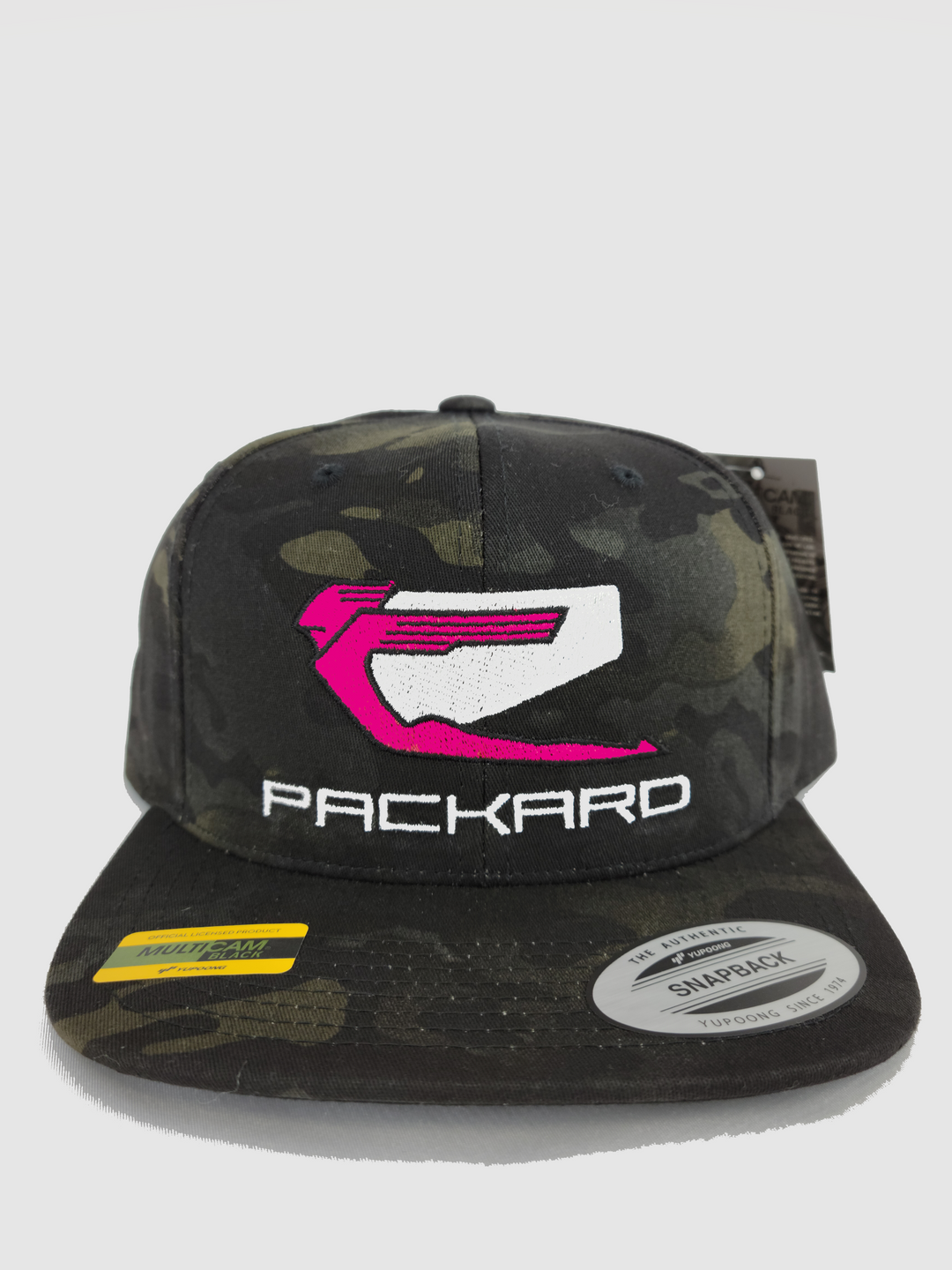 Embroidered SnapBack Flat Brim Pink/White Logo