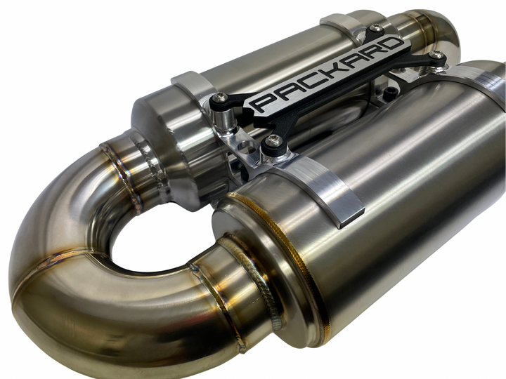 Escape deslizante Packard Performance de 3" (silenciador doble) para Polaris RZR Turbo y Turbo S 