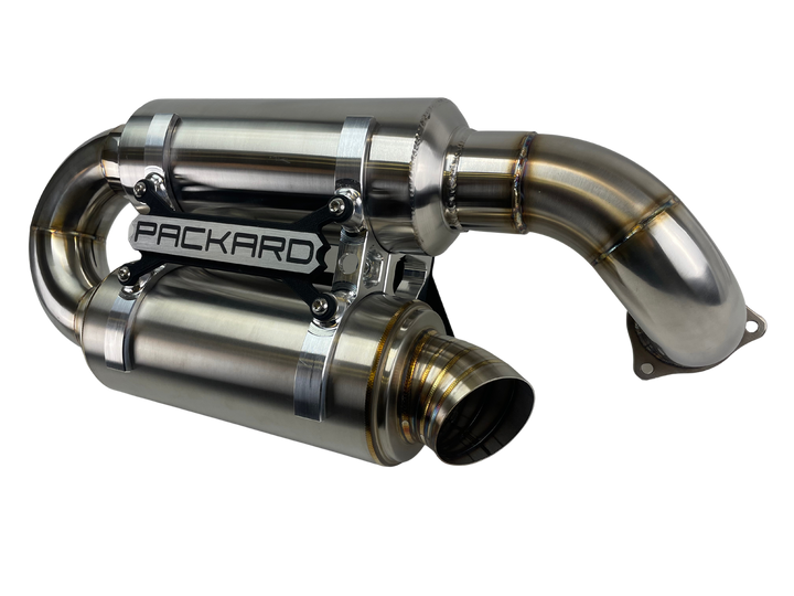 Escape deslizante Packard Performance de 3" (silenciador doble) para Polaris RZR Turbo R y RZR Pro XP 