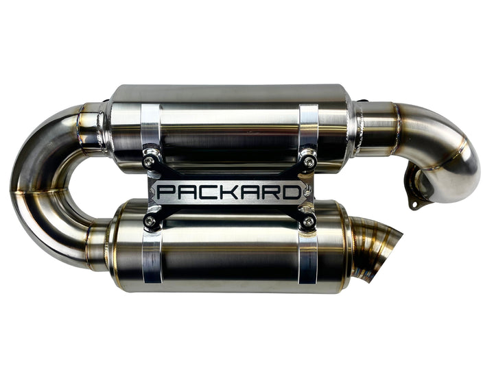 Escape deslizante Packard Performance de 3" (silenciador doble) para Polaris RZR Turbo R y RZR Pro XP 