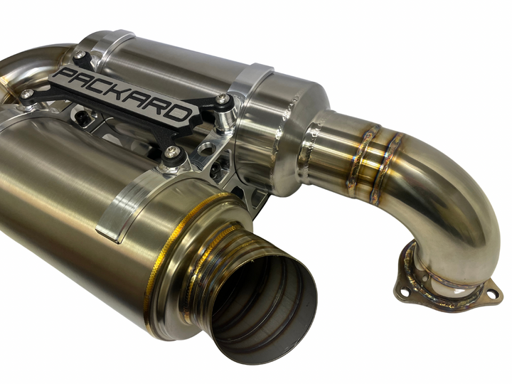 Escape deslizante Packard Performance de 3" (silenciador doble) para Polaris RZR Turbo y Turbo S 