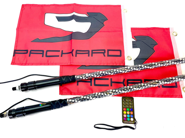 Packard Performance 4ft Lighted LED Color Chasing Whips RGB